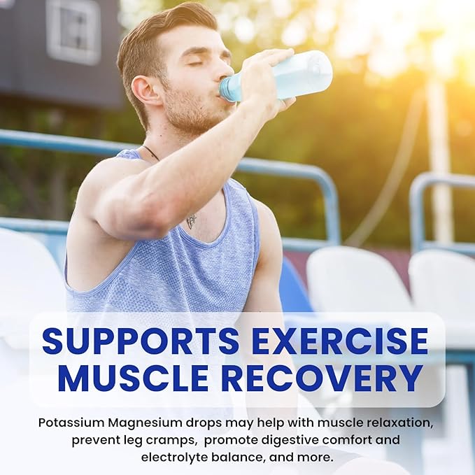 Potassium Magnesium Citrate Supplement, Liquid Magnesium 500mg with D3, B6, B6, B12, B12, CoQ10 CoQ10 - 2 fl
