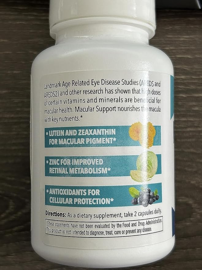 Macular Support with Lutein, Zeaxanthin Zinc (60 Vegetarian