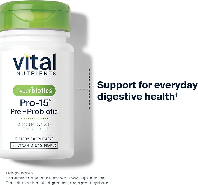 Hyperbiotics Vital Nutrients Pro-15 Pre + Probiotic 15 Strains| 60 Pearl
