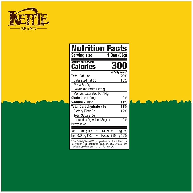 Kettle Brand Potato Chips, Krinkle Cut, Dill Pickle Kettle Chips, Snack Bag 2 Oz