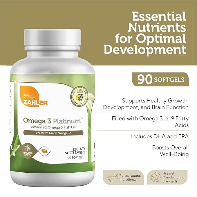 Zahler Omega 3 Fish Oil 3 Supplements 3 Fatty 600 mg 400 mg Omega3 Fish (90 Softgels)