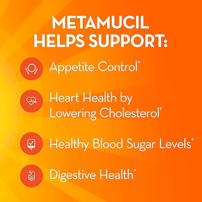 Metamucil Fiber, 4-in-1 Psyllium Fiber Supplement 72 Servings 1.9 Pound 1)