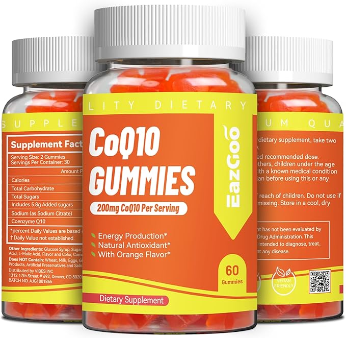CoQ10 Gummies 200mg, Vegan Supplement (60 Gummies)