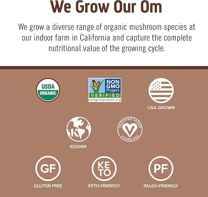 OM MUSHROOM SUPERFOOD Master Blend Plant-Based Protein Powder, 19.26 Ounce, 16 Servings, Creamy Chocolate Protein with 10 Mushroom Complex, Lions Mane, Adaptogens for Optimal Health and Recovery