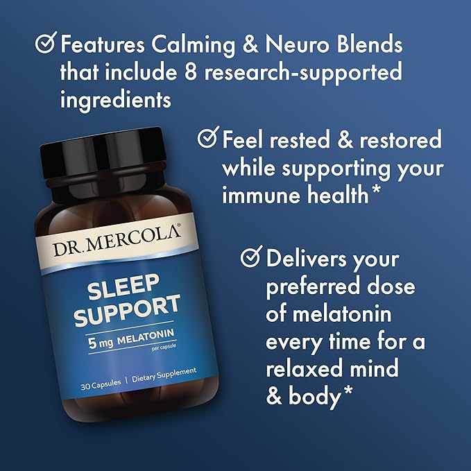 Dr. Mercola Sleep Support with Melatonin, 5 mg 30 Servings (30 Capsules),