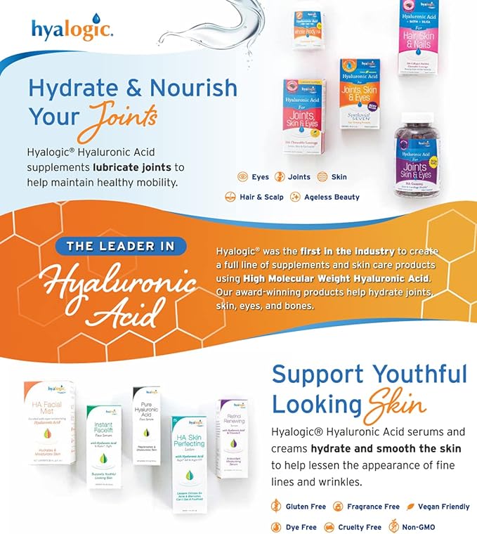 HylaVision Eye Health Supplements: Hyaluronic Acid, (120 Capsules)—