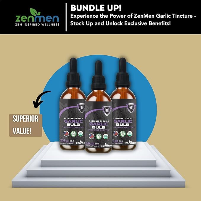 Organic Garlic Tincture 2.32 oz 60ml, Vegan,