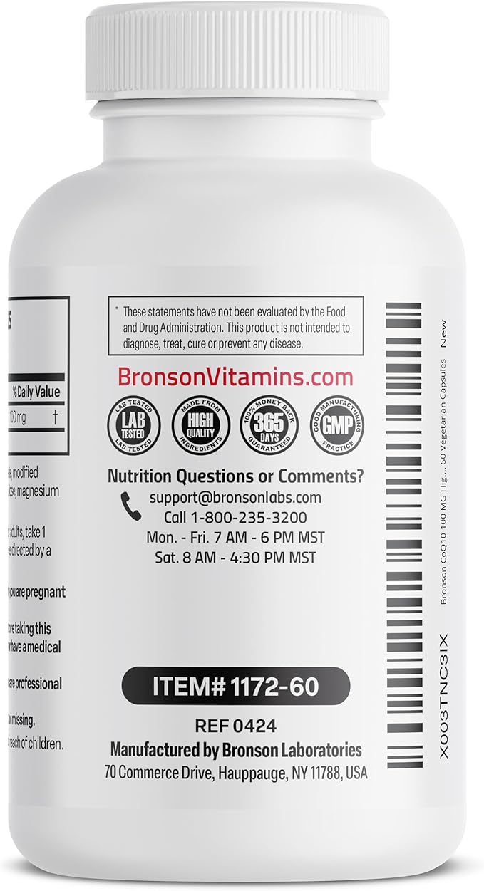 Bronson CoQ10 100 MG High Potency 60 Vegetarian