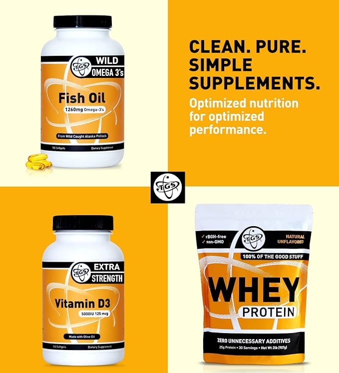 TGS Triple Strength Omega 3 Fish 1260mg EPA 3 Fatty 180 Capsules, 90 Servings