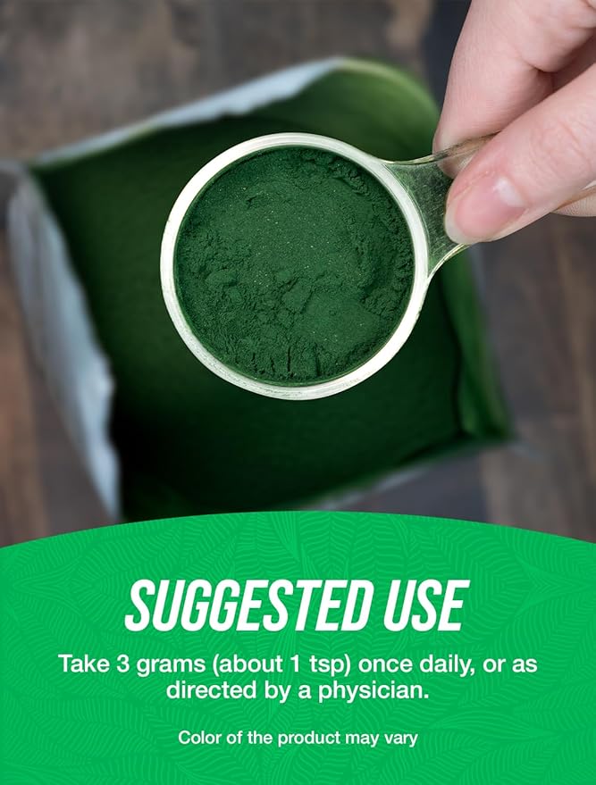 BulkSupplements.com Organic Spirulina Powder - Blue Green Algae - Organic Superfood Powder - Green Powder Superfood - 3g of Pure Organic Spirulina per Serving (250 Grams - 8.8 oz)