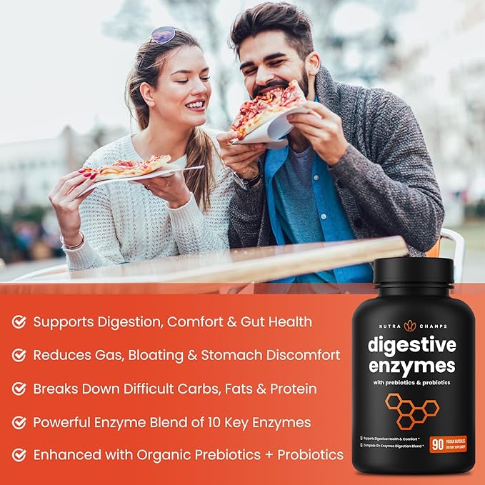 NutraChamps Digestive Enzymes with Probiotics and 90 Vegan