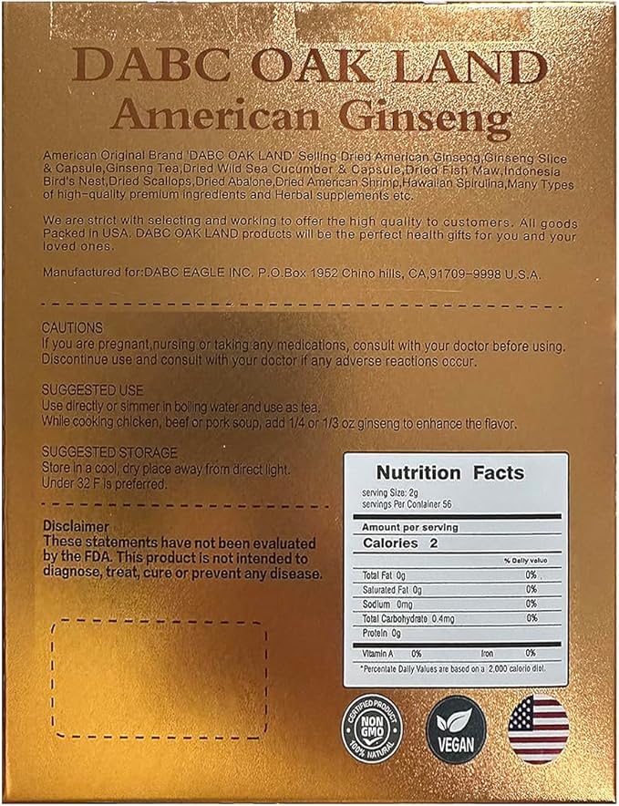 American Ginseng Slices from Wisconsin (Sliced 1 Box 4 Ounces)