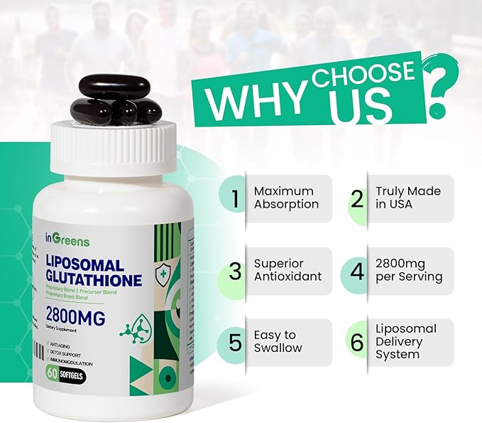 2800 MG Liposomal Glutathione Supplement, Detoxifying