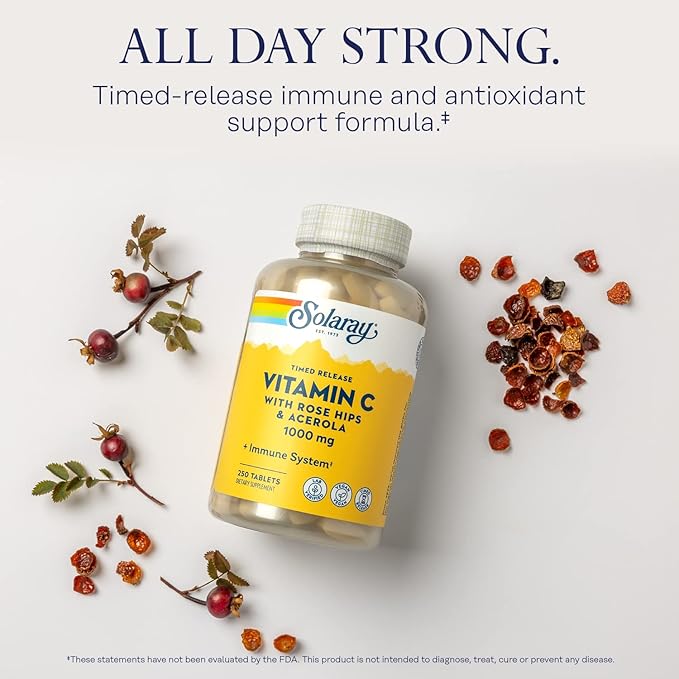 SOLARAY Vitamin C w/Rose Hips & Acerola 1000mg | 250ct