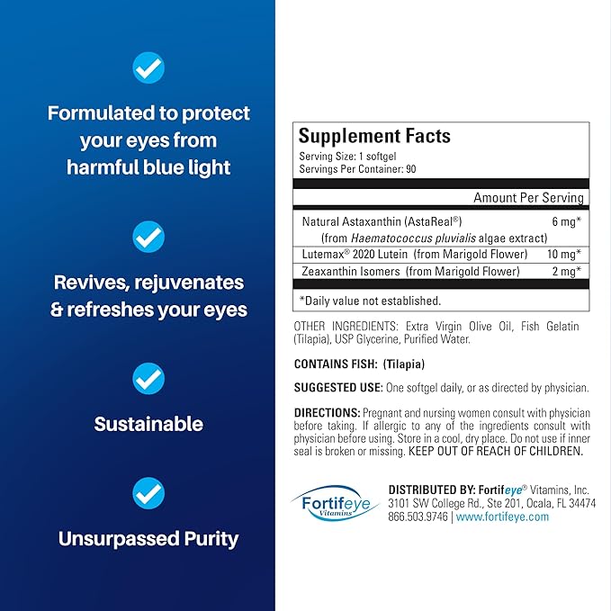 Fortifeye Focus Eye Care Supplement 90 Softgel