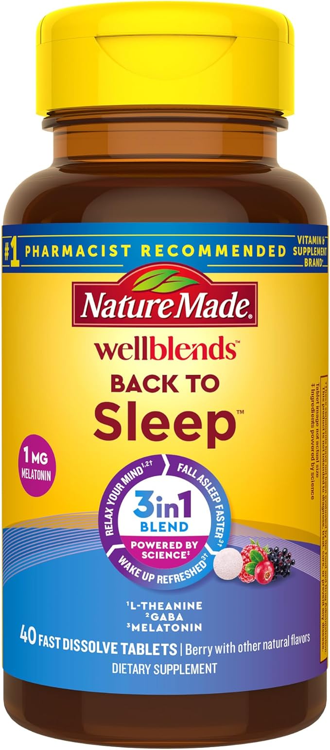 Nature Made Wellblends Back To Sleep, 1 mg, 100 mg 100mg, Sleep 40 Fast