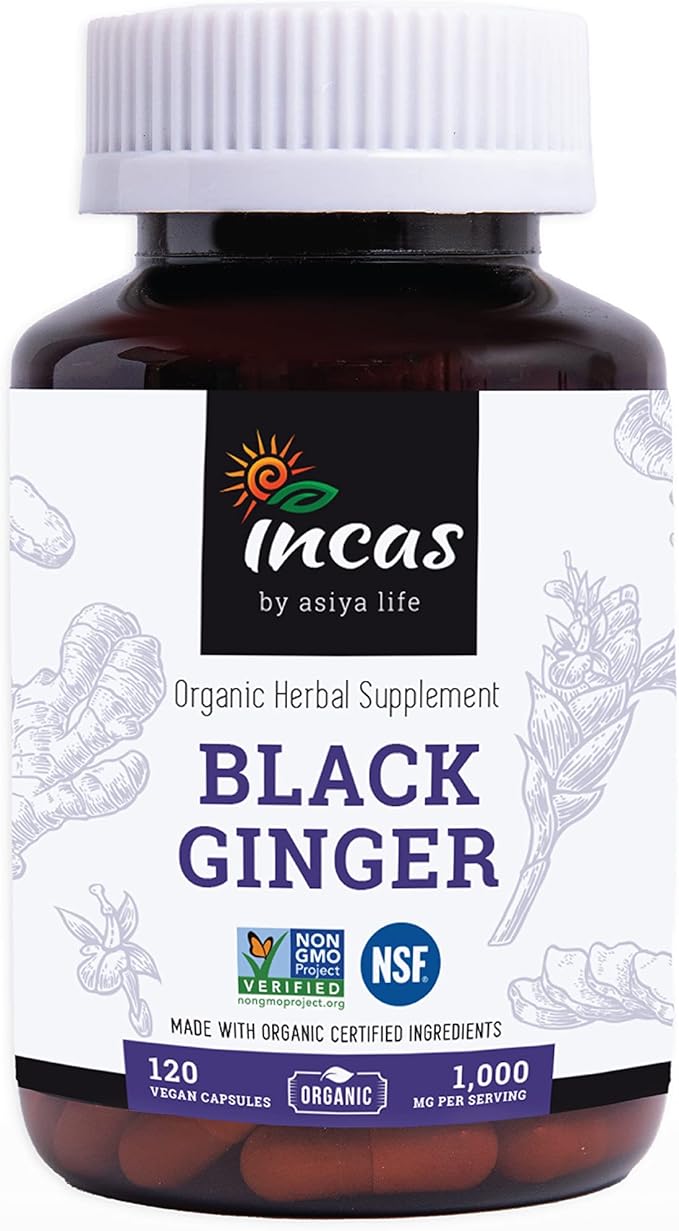 INCAS Organic Black Ginger 120 Vegan 500mg Each