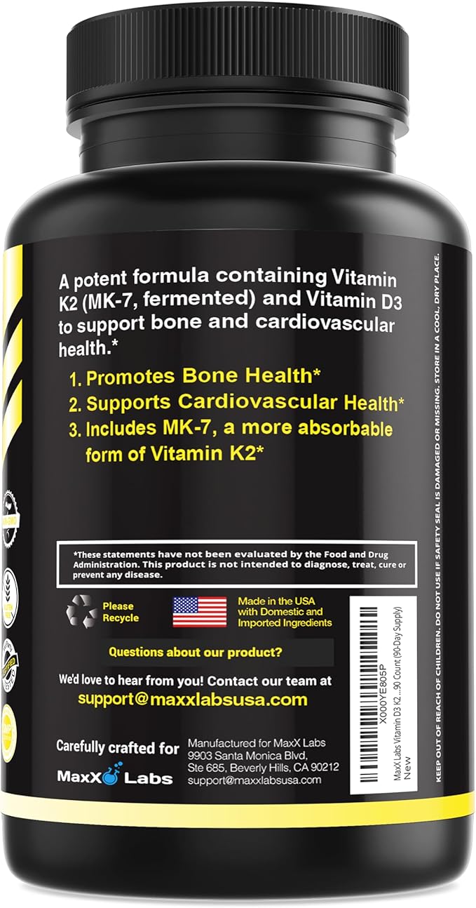 Vitamin D3 K2 3000 IU MK-7 from D3 K2 K2 Supplement 90 Capsules