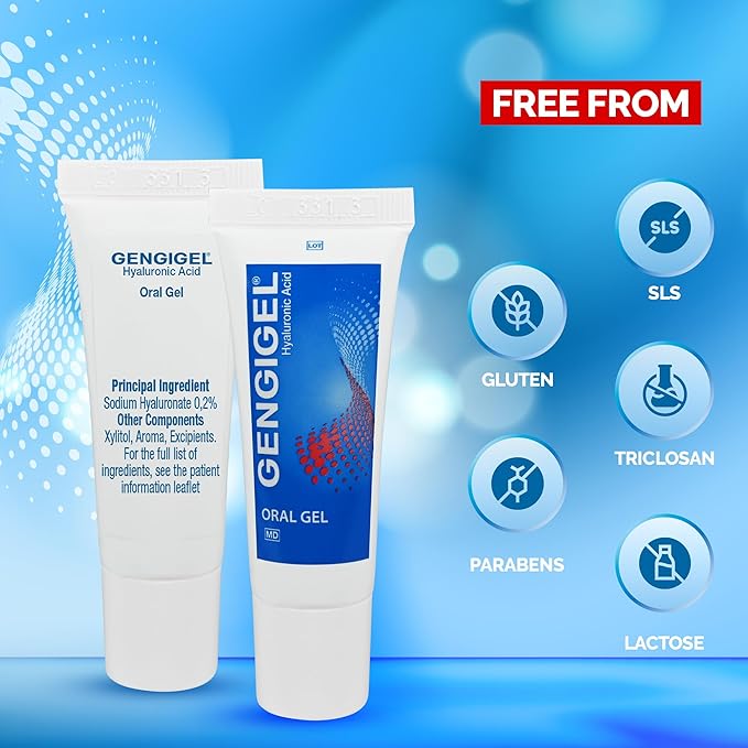Hyaluronic Acid Oral Gel for Mouth & Gum Discomfort (20ml), Soothes Irritation, Promotes Natural Healing & Protects Delicate Oral Tissue, No Paraben or SLS, Vegan & Kosher