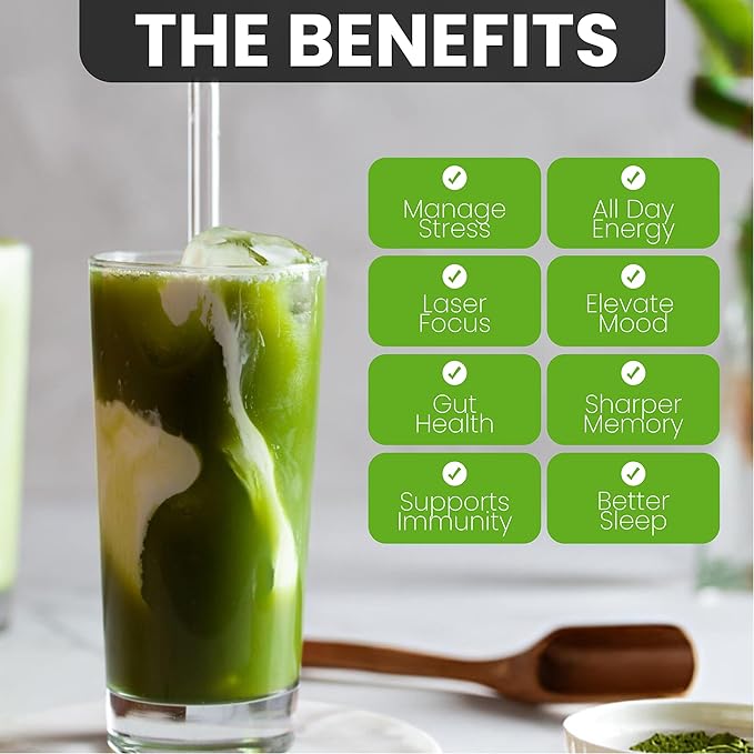 Organic Ceremonial Mushroom Matcha Certified Pesticide-Free Grass-Fed Collagen Types I & III, 8 Fruiting Body Mushrooms Tested for Beta-Glucans Focus Digestion & Immunity 15 Servings