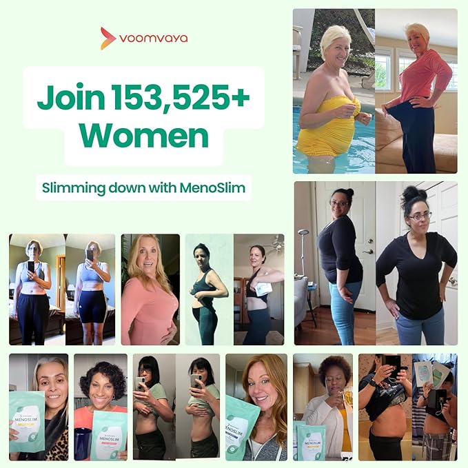 VoomVaya MenoSlim Tea - Hormone Balance Tea, Perimenopause & Estrogen Supplement for Women - for Bloating, Hot Flashes, Night Sweats & Meno-Belly - Acai Berry Flavor - 30 Teabags