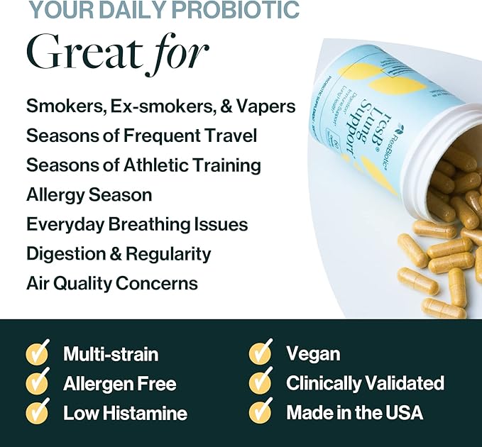 resB Lung Support Supplement, Probiotics 60ct