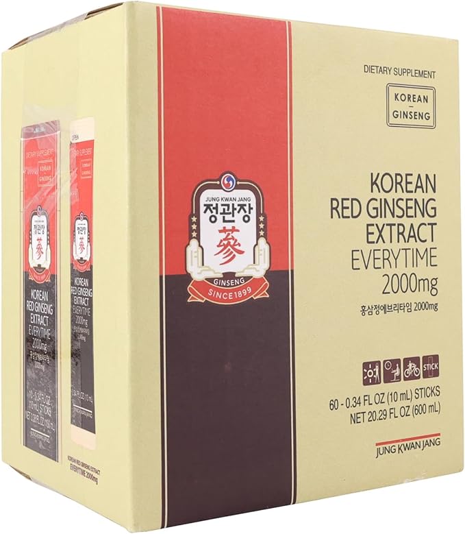 JungKwanJang Ginseng Everytime Extract Stick 2000mg, Brain 60 Count