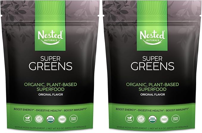 Super Greens Daily Greens Superfood Powder w/20+ Whole 2-Pack, 60 60 Servings