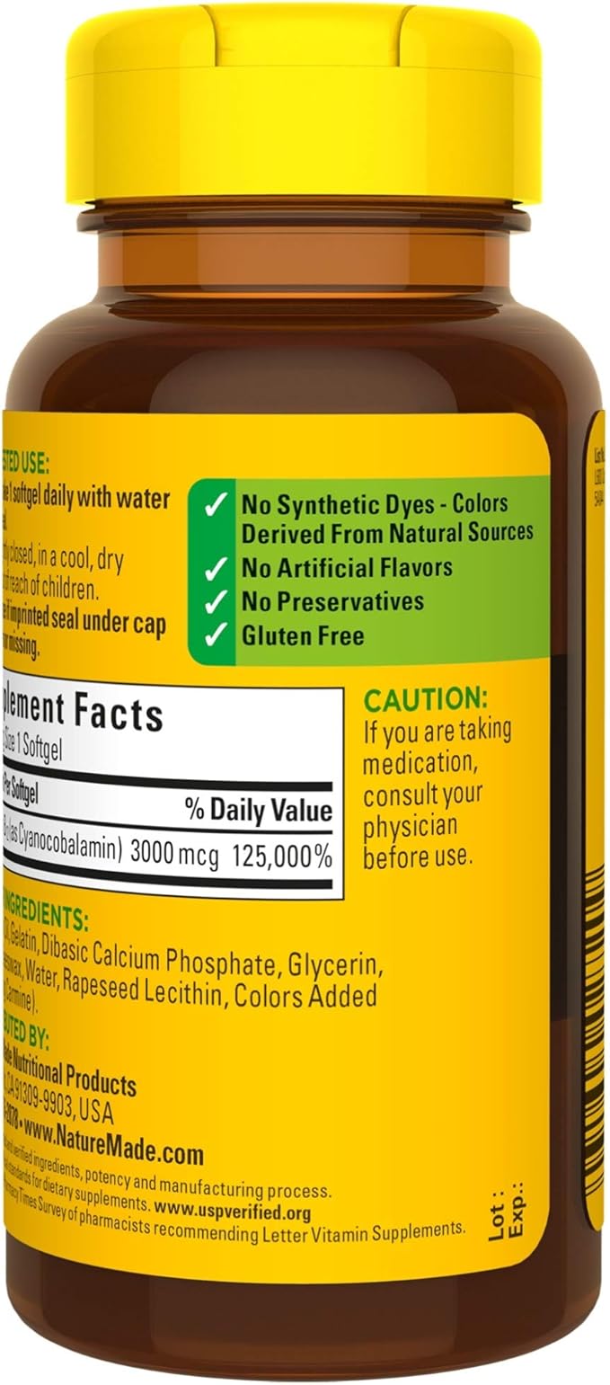 Extra Strength Vitamin B12 3000 mcg 60 Count