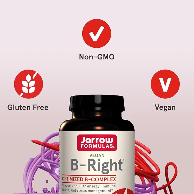 Jarrow Formulas B-Right Optimized B-Complex, Dietary 100 Veggie 100 Day 12