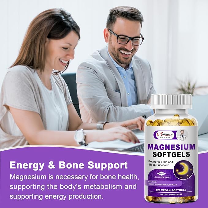 High Absorption Magnesium Glycinate 400mg Softgels 400 mg 100mg Calcium D3 & K2, for