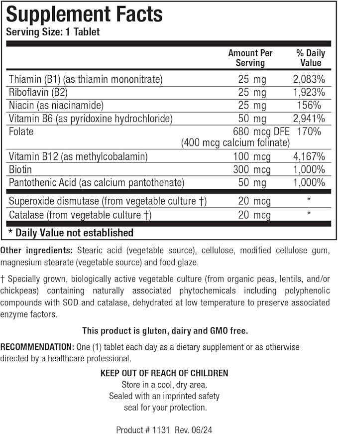 Biotics Research Bio B Complex High B2, B6 B6 and B12 for 90 Tabs