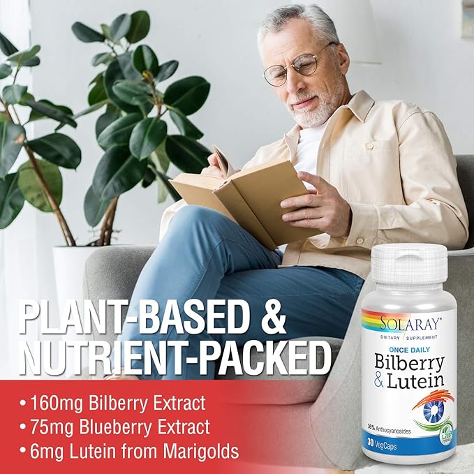 Solaray One Daily Bilberry and Lutein 160 mg 30 Count