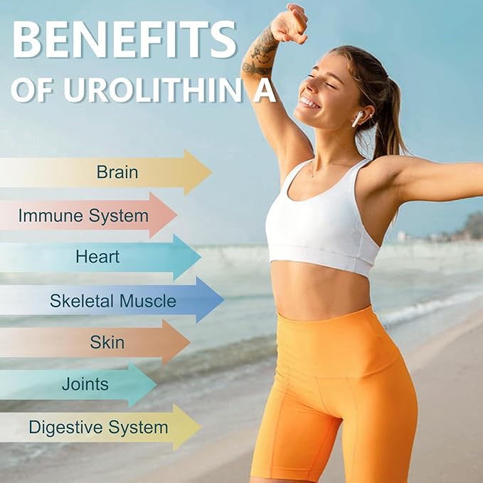 Urolithin A Supplement 1000mg with NAD+,CoQ10,Resveratrol,PQQ Supplement for Men Women 120 Softgels for Muscle Energy Antioxidants Vegan High Bioavailability