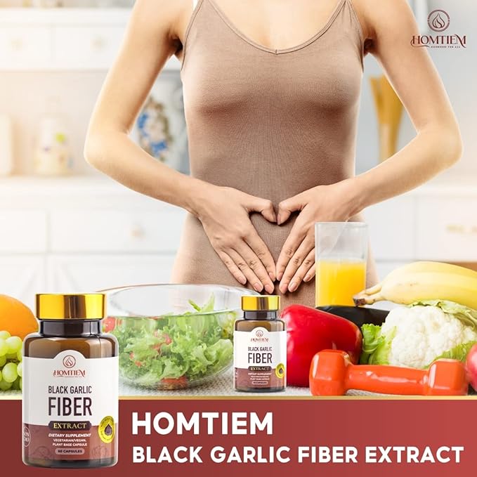 HOMTIEM 2-in-1 Black Garlic Extract Fiber 920mg 60 60 Capsule,
