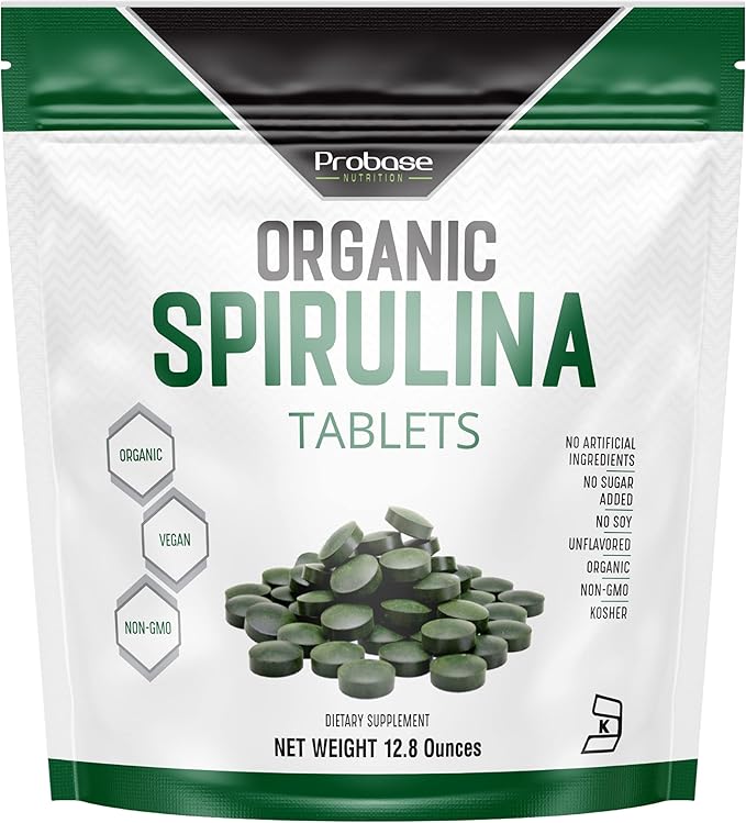 Organic Spirulina Supplement, 3000MG Per Serving, 720 Tablets (4 Month
