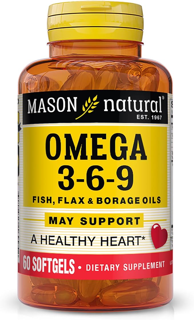 MASON NATURAL, Omega 3-6-9,Fish,Flx,Brg 60 Sgel 1
