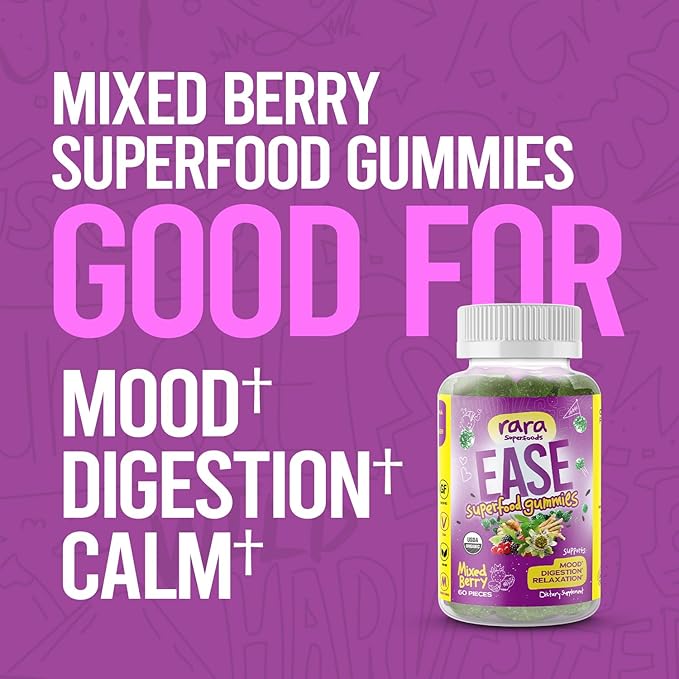 Ease Relaxation USDA Certified Organic Gummies (60 Gummies)