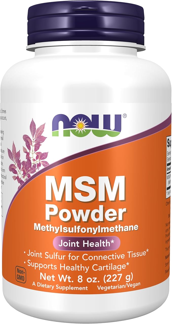 NOW Supplements, MSM (Methylsulfonylmethane) Powder, Supports 8-Ounce
