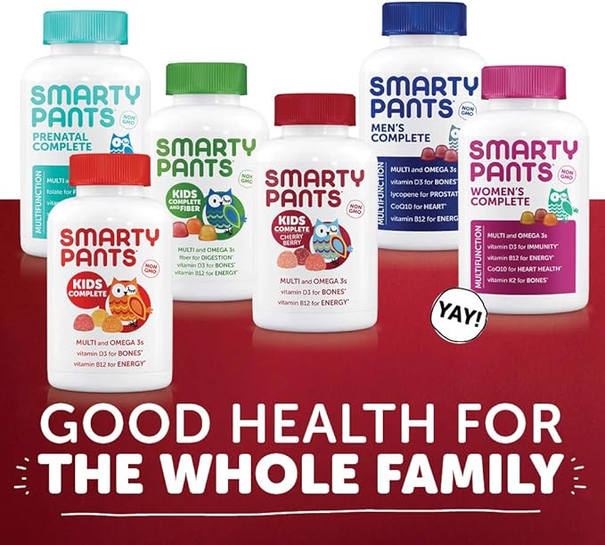 SmartyPants Kids Multivitamin Gummies: Omega 3 D3, C, B12, B6, B6, Vitamin 120 Count (30 Day