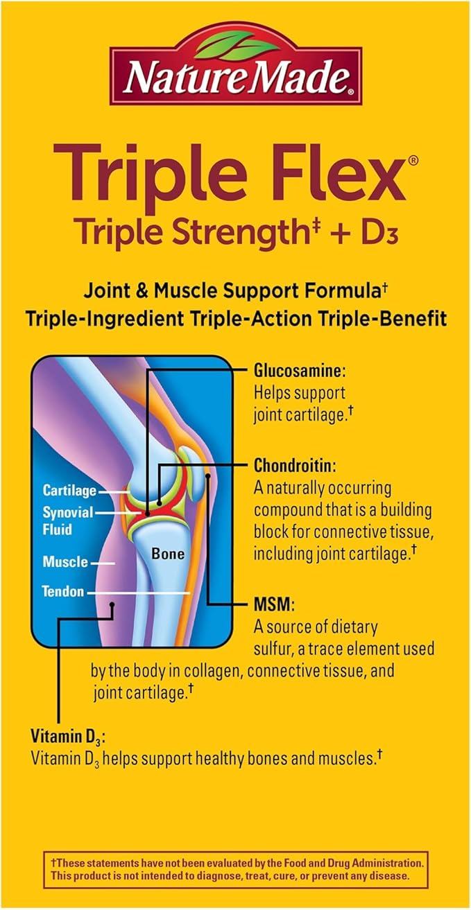 Nature Made TripleFlex Triple Strength Caplets D3, 120 120 Count
