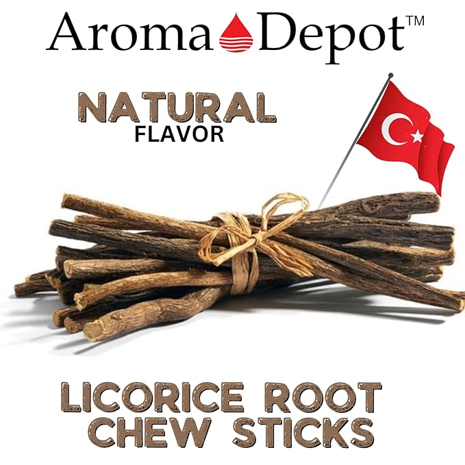 Aroma Depot Grape 4 oz. Flavored Licorice Root Chew Sticks for Humans. 100% Pure Natural | Oral Health & Fresh Bearth | Individual Sticks are 6.5-7 inches long. Glycyrrhiza Glabra From Turkey