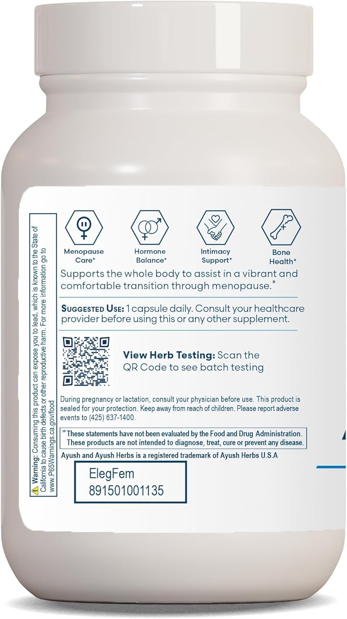 Ayush Herbs Eleg Fem Herbal Menopause 60 Vegetarian