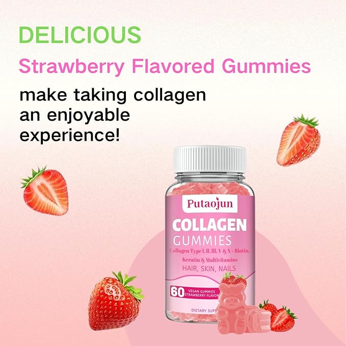 Collagen Gummies. Sugar Free 2500mg Hydrolyzed Collagen,15000mcg Boltin, 500mg Lrish 300mg Keratin,1500mcg Keratin,1500mcg Vitamin 180mg Vitamin 135mcg Vitamin 15mg Vitamin 15mg Zinc