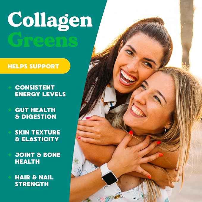 Simply Blossom Nutrition Daily Greens & Superfood Powder + Collagen + Probiotics for Women's Digestive Health & Bloating Relief. Help Your Health Bloom - 2 Month Supply - Mango