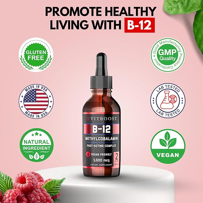Vegan Liquid B-12 Drops – 60 5000 mcg B12 Liquid