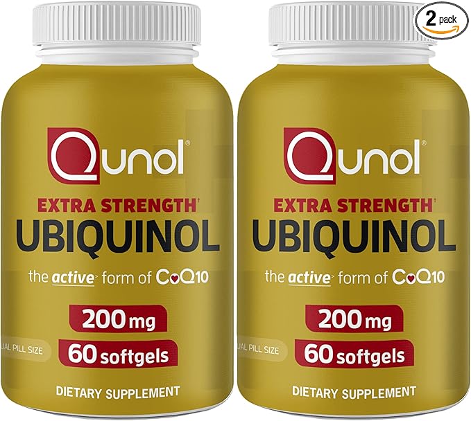 Qunol Ubiquinol CoQ10 200mg Softgels, Ubiquinol 200mg Q10, Antioxidant 60 Count 2)