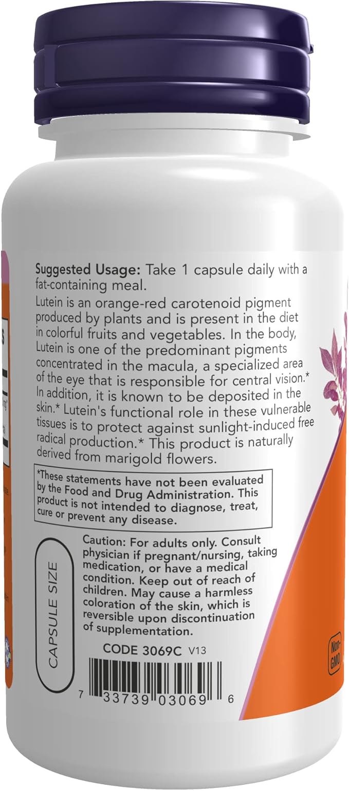 NOW Supplements, Lutein 20 mg 20 mg 90 Veg 2)