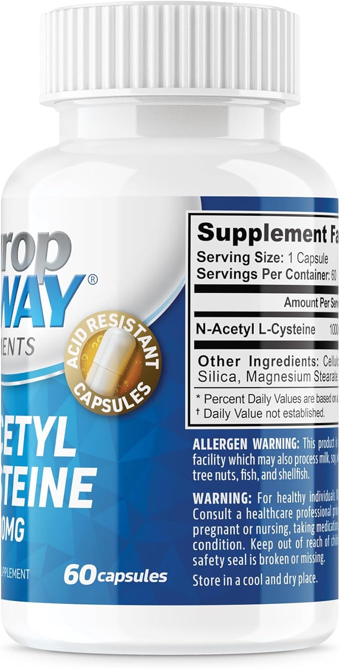 NeuropAWAY Elements N-Acetyl L-Cysteine 1000mg 60ct (60 1000mg 1000mg Capsules 3 Bottles