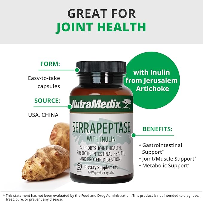 NutraMedix Serrapeptase Capsules 1,000mg (120 Vegetarian
